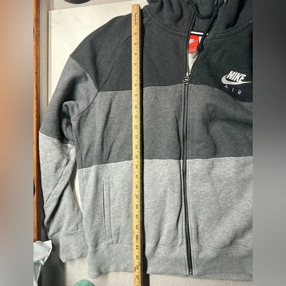 Vintage Nike full zip hoodie in black, charcoal & gray, men's XL Y2K Streetwear